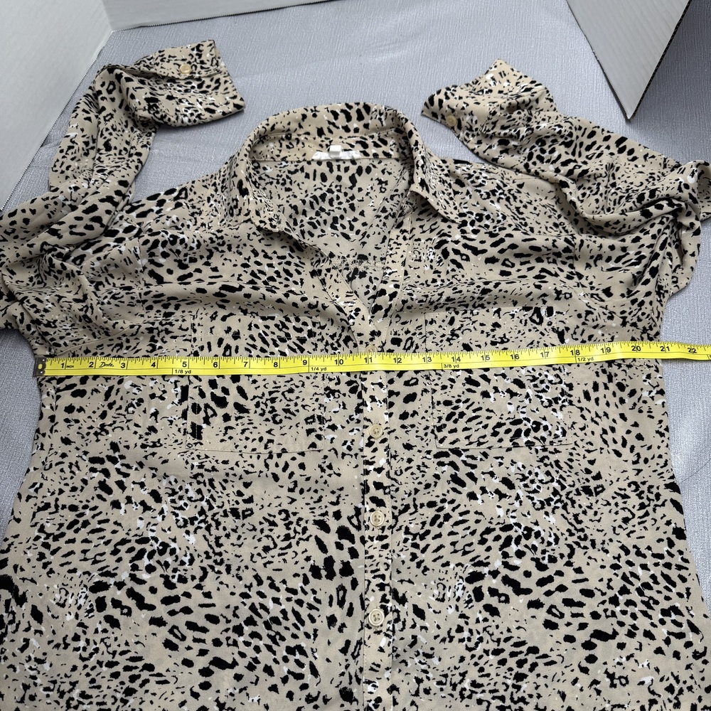 Maurices Womens Medium Leopard Print Long Sleeve Button Down Shirt - Picture 6 of 9